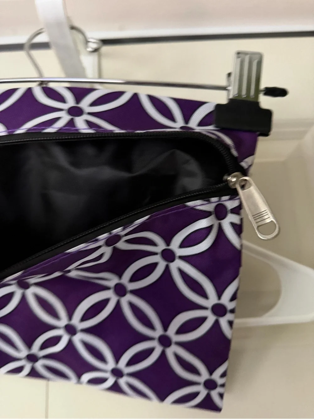 Purple Geometric Zipper Pouch